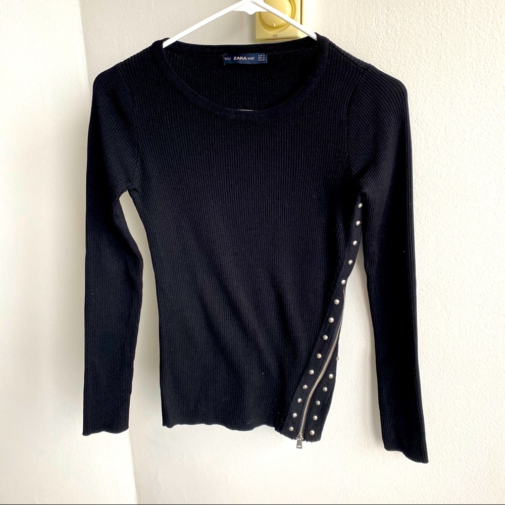 Zara black stud sweater XS